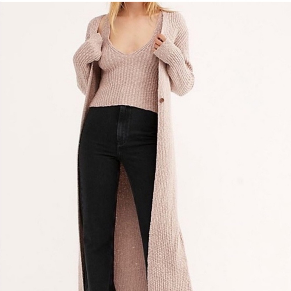 Free People Blush Maxi Cardigan